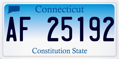 CT license plate AF25192