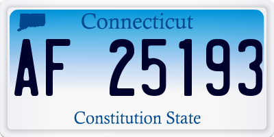 CT license plate AF25193