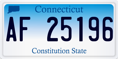 CT license plate AF25196