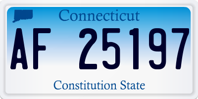 CT license plate AF25197