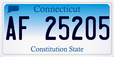 CT license plate AF25205