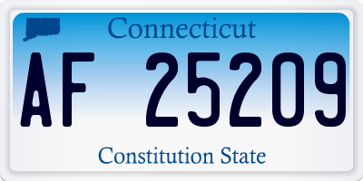 CT license plate AF25209