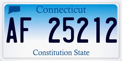 CT license plate AF25212
