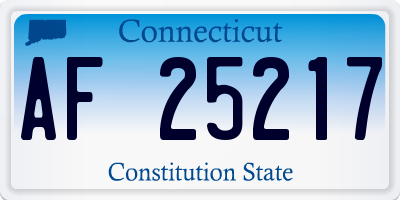 CT license plate AF25217