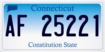 CT license plate AF25221