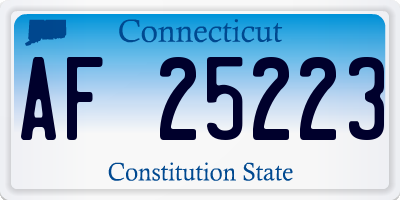 CT license plate AF25223