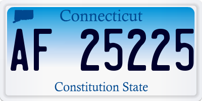 CT license plate AF25225