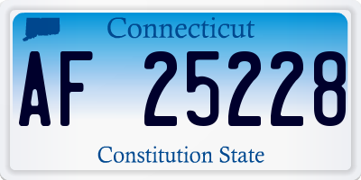 CT license plate AF25228