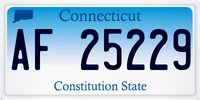 CT license plate AF25229
