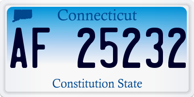 CT license plate AF25232