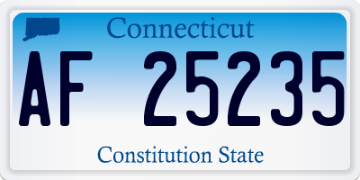 CT license plate AF25235