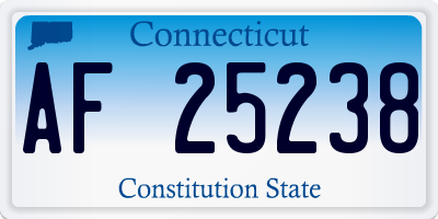 CT license plate AF25238