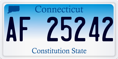 CT license plate AF25242