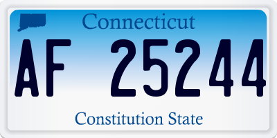 CT license plate AF25244