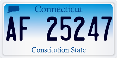 CT license plate AF25247