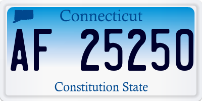 CT license plate AF25250