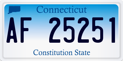 CT license plate AF25251