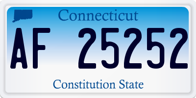 CT license plate AF25252