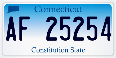 CT license plate AF25254