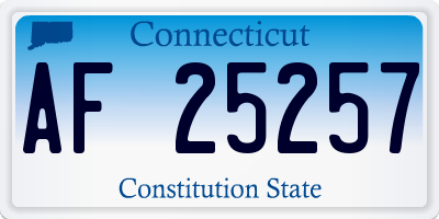 CT license plate AF25257
