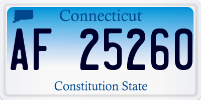 CT license plate AF25260