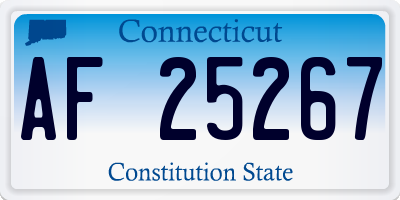 CT license plate AF25267