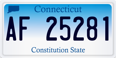 CT license plate AF25281
