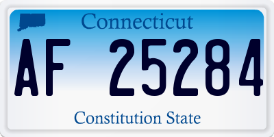 CT license plate AF25284