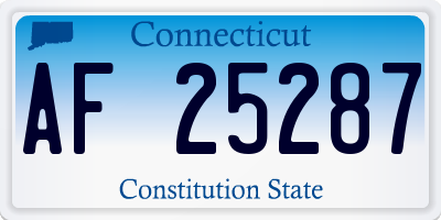 CT license plate AF25287