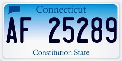 CT license plate AF25289