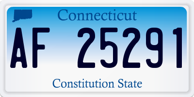 CT license plate AF25291
