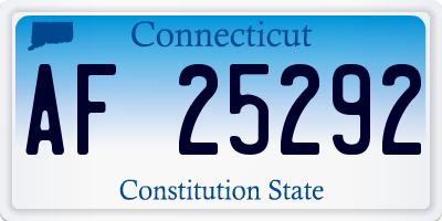 CT license plate AF25292