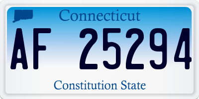 CT license plate AF25294