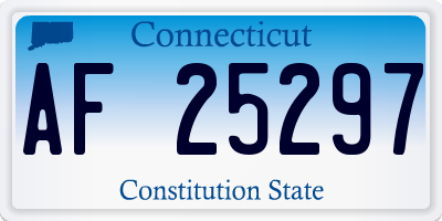 CT license plate AF25297