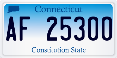 CT license plate AF25300