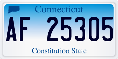 CT license plate AF25305