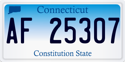CT license plate AF25307