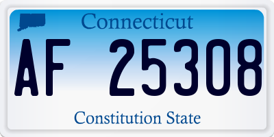 CT license plate AF25308