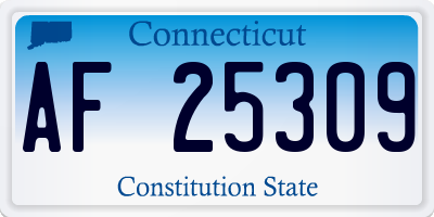 CT license plate AF25309