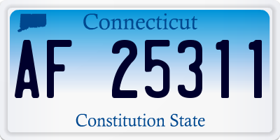 CT license plate AF25311