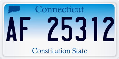 CT license plate AF25312