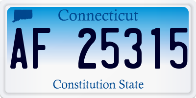 CT license plate AF25315