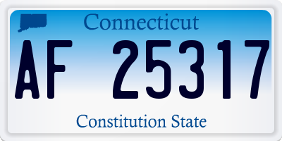 CT license plate AF25317