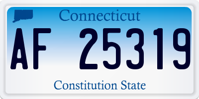 CT license plate AF25319