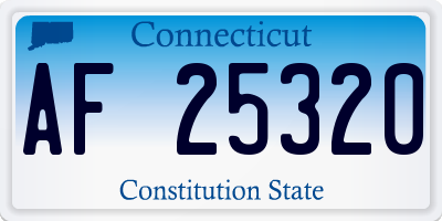 CT license plate AF25320
