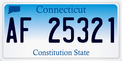 CT license plate AF25321