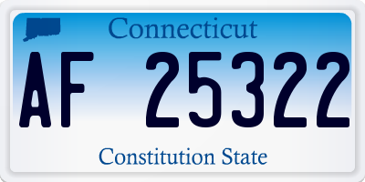 CT license plate AF25322