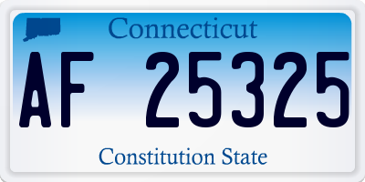 CT license plate AF25325