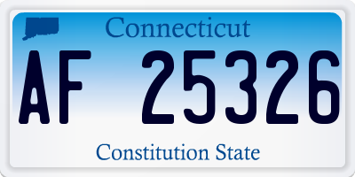 CT license plate AF25326