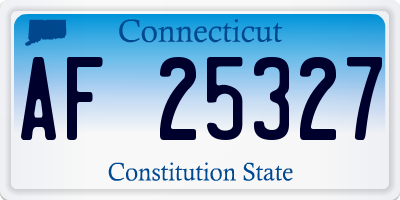 CT license plate AF25327